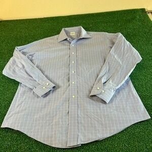 Brooks Brothers 346‎ Dress Shirt Slim Fit Non-Iron Stretch Plaid Mens 16.5 4/5